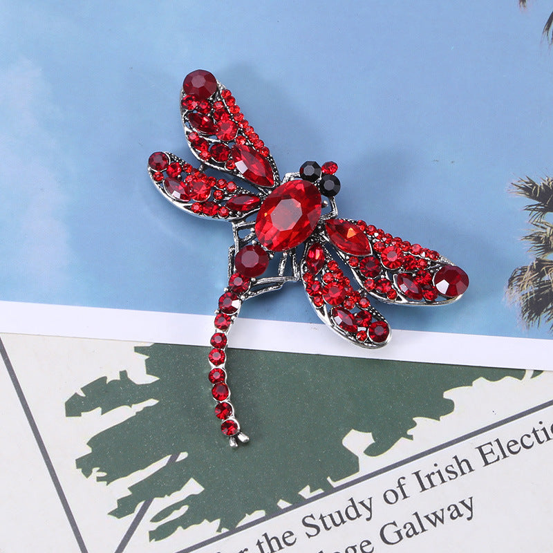 Rhinestone Dragonfly Brooch PA3211 - Small