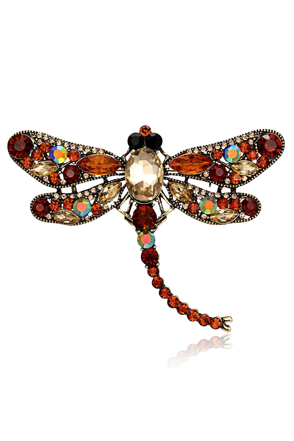 Rhinestone Dragonfly Brooch PA3211 - Large