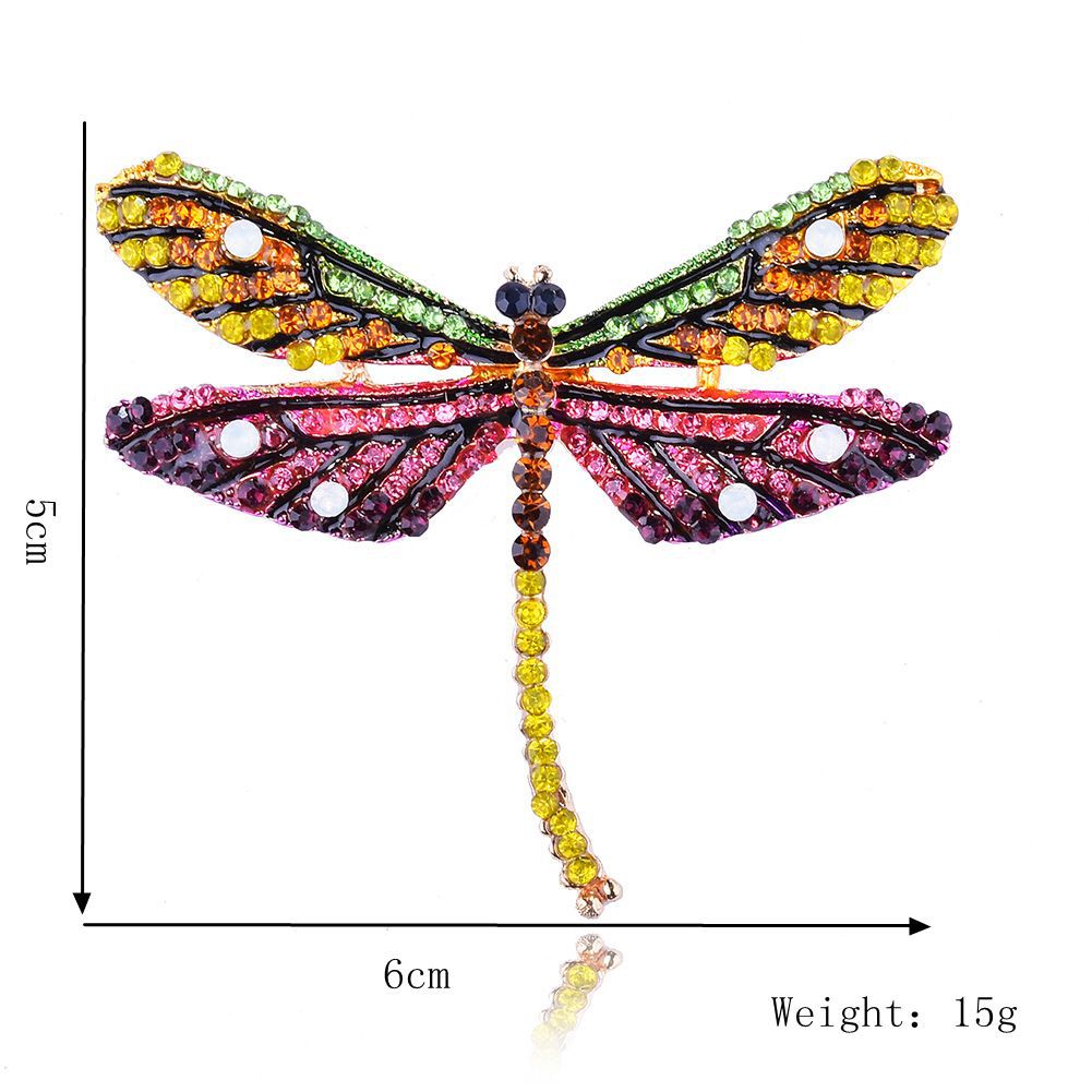 Rhinestone Alloy Dragonfly Brooch PA3230