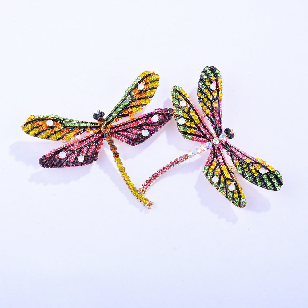 Rhinestone Alloy Dragonfly Brooch PA3230