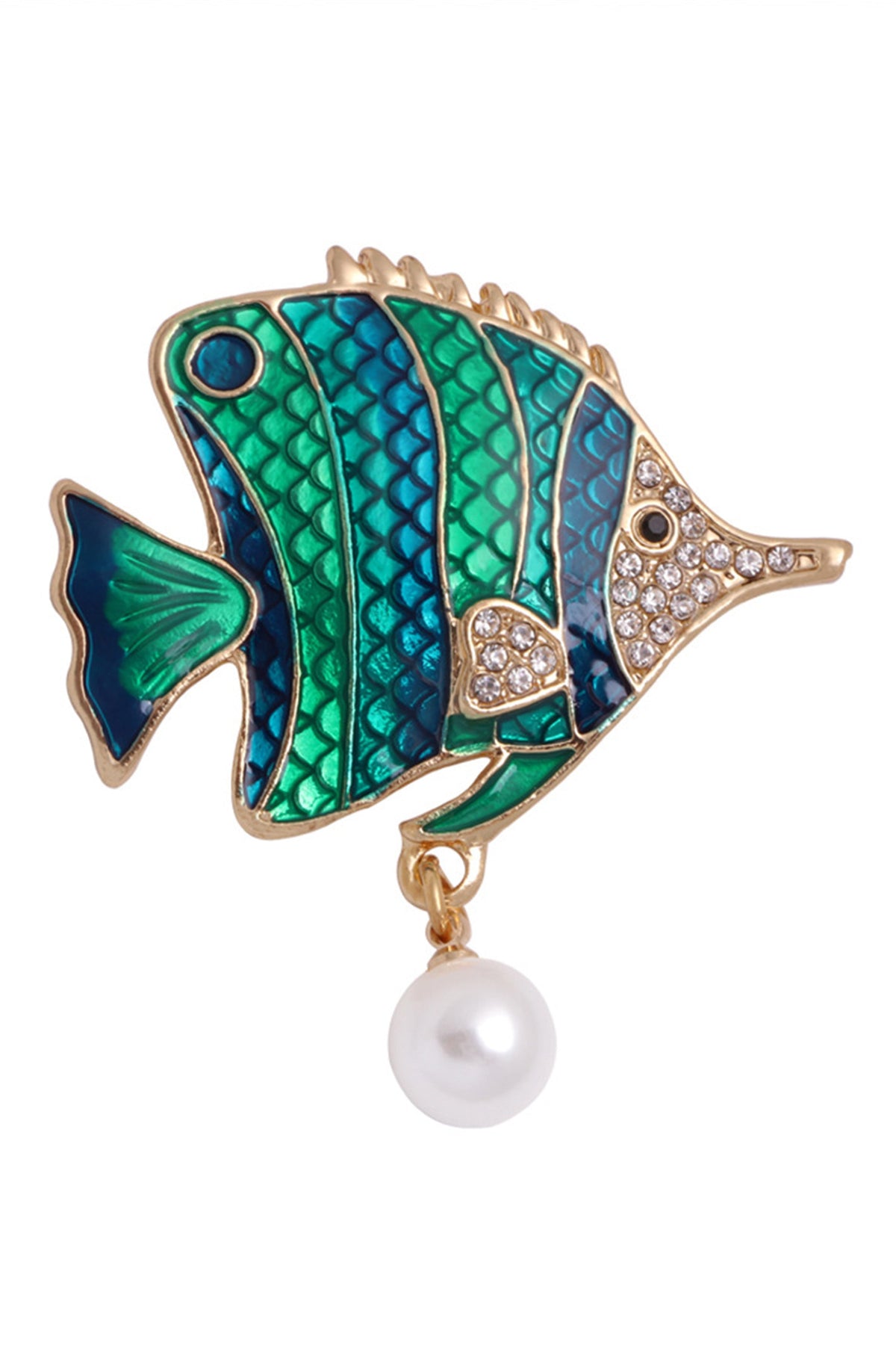 Rhinestone Fish Brooch PA3236