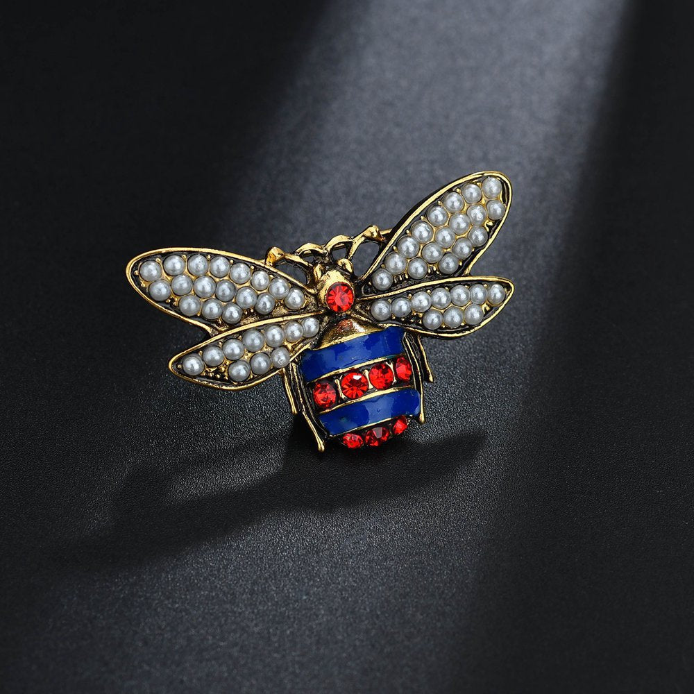 Bee Pearl Rhinestone Brooch PA3267