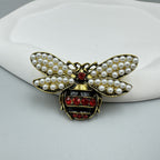 Bee Pearl Rhinestone Brooch PA3267