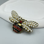 Bee Pearl Rhinestone Brooch PA3267