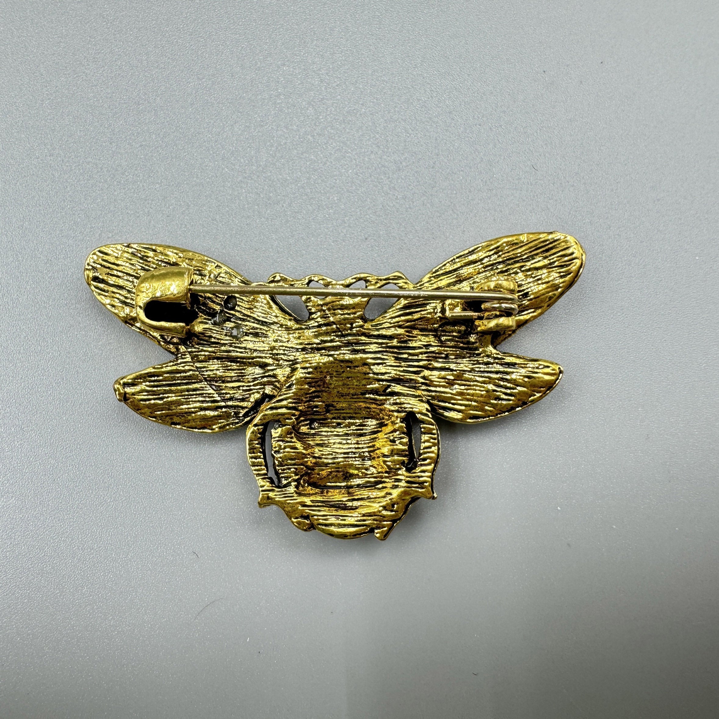 Bee Pearl Rhinestone Brooch PA3267