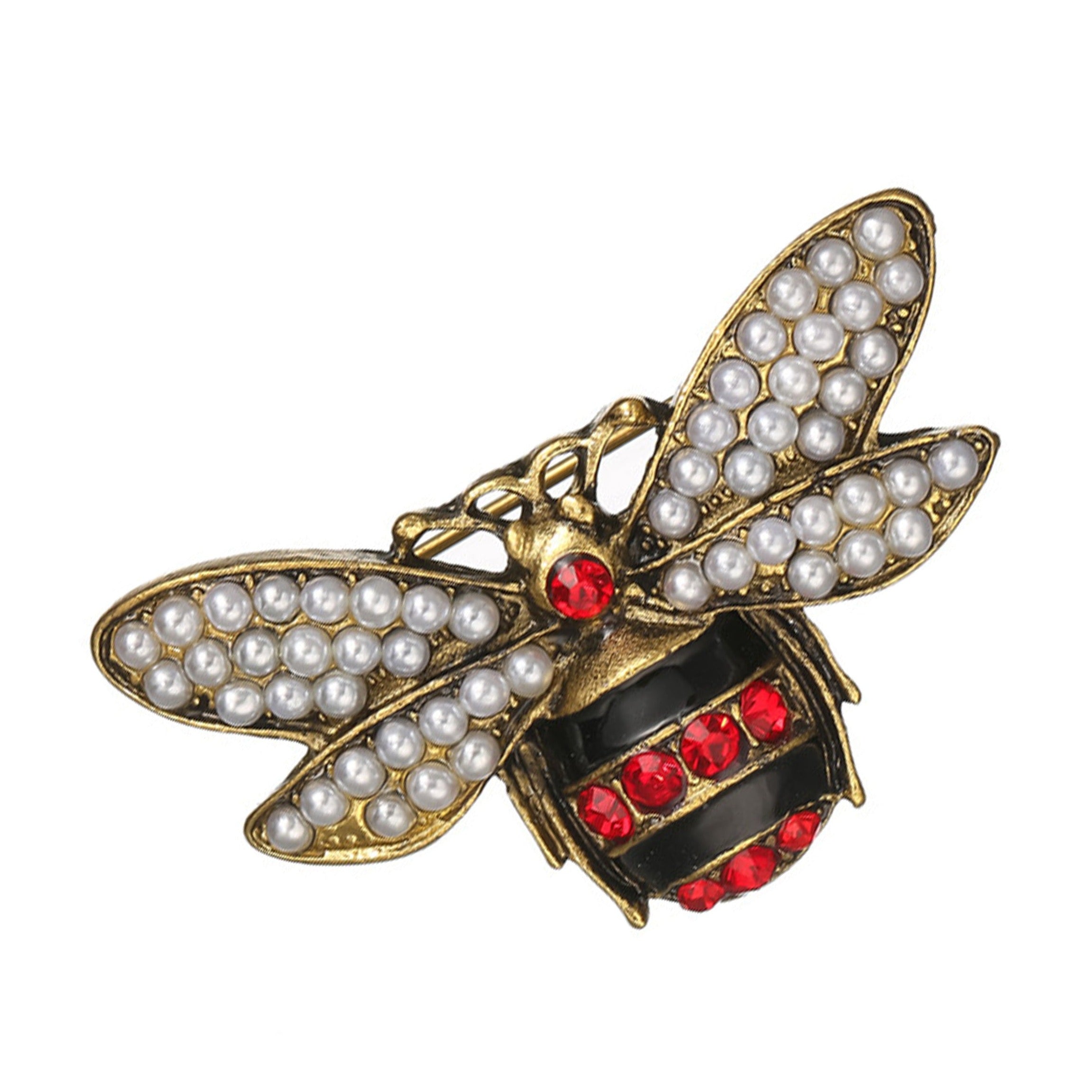 Bee Pearl Rhinestone Brooch PA3267