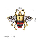 Alloy Pearl Bee Brooches PA3268