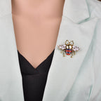 Alloy Pearl Bee Brooches PA3268
