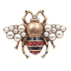 Alloy Pearl Bee Brooches PA3268