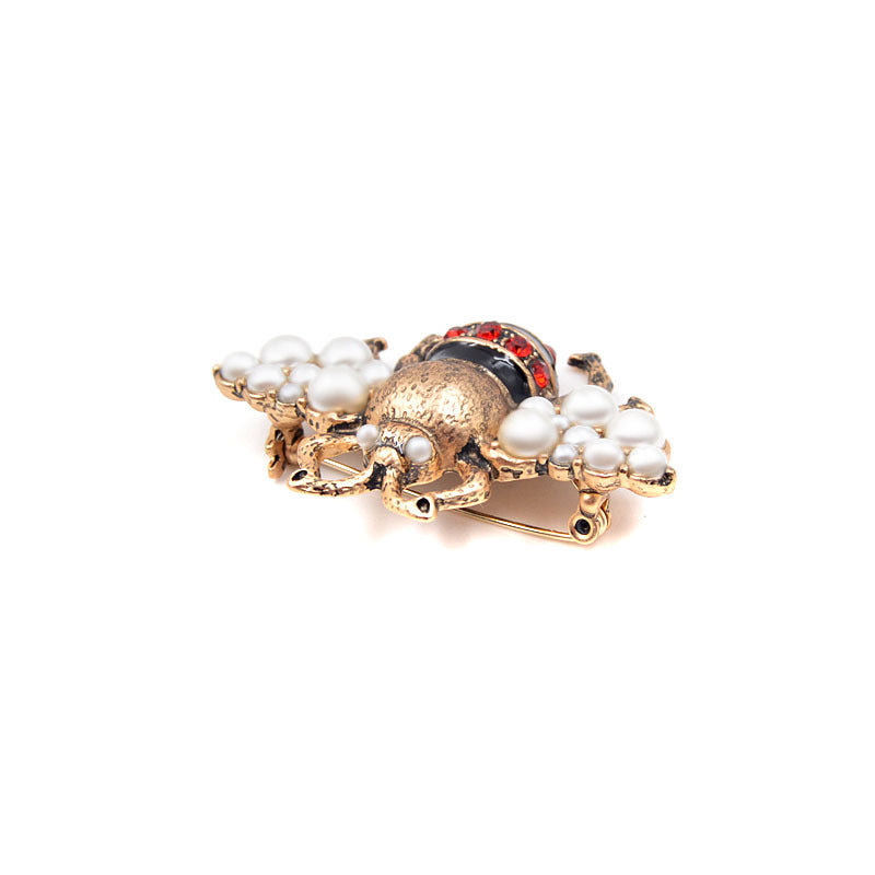 Alloy Pearl Bee Brooches PA3268