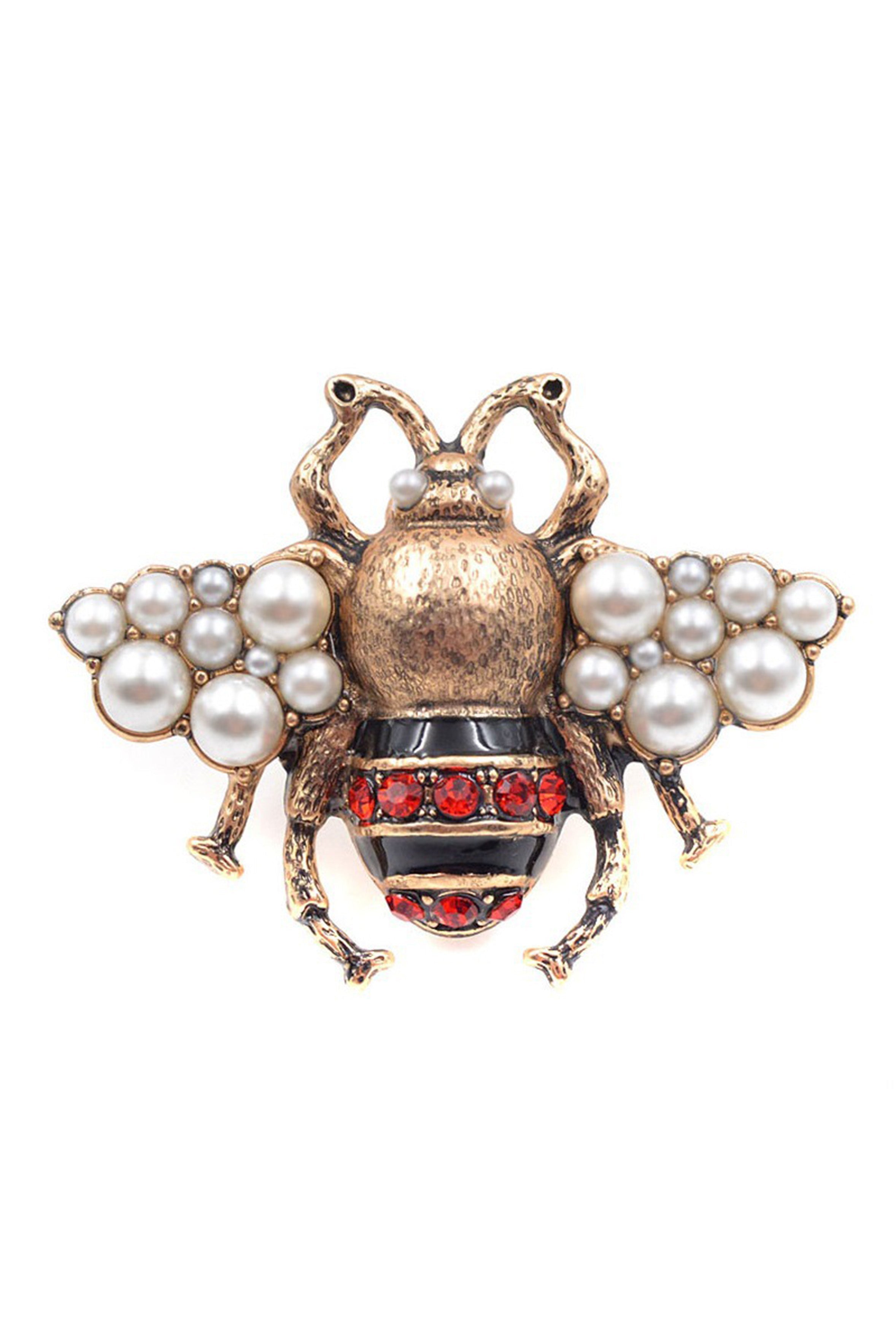 Bee Alloy Pearl Brooches PA3268