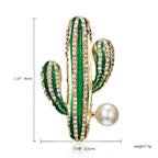 Rhinestone Cactus Brooch PA3276