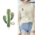 Rhinestone Cactus Brooch PA3276