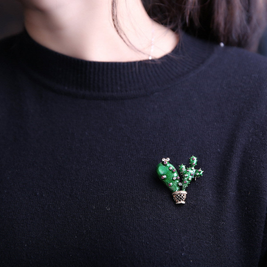 Alloy Cactus Brooch PA3278