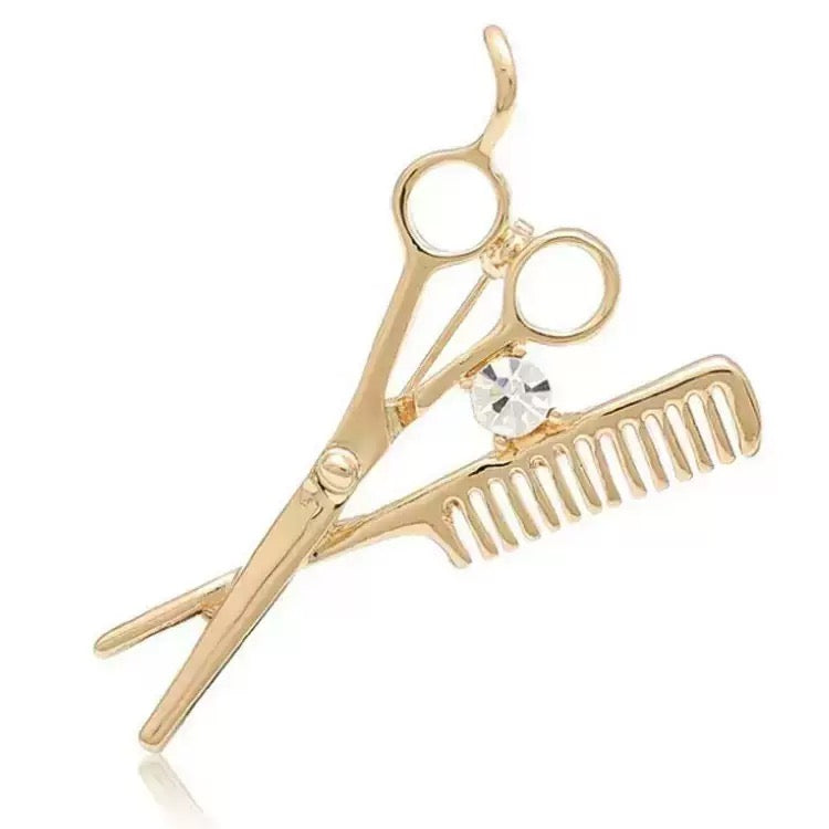 Scissors Alloy Rhinestone Brooch PA3285