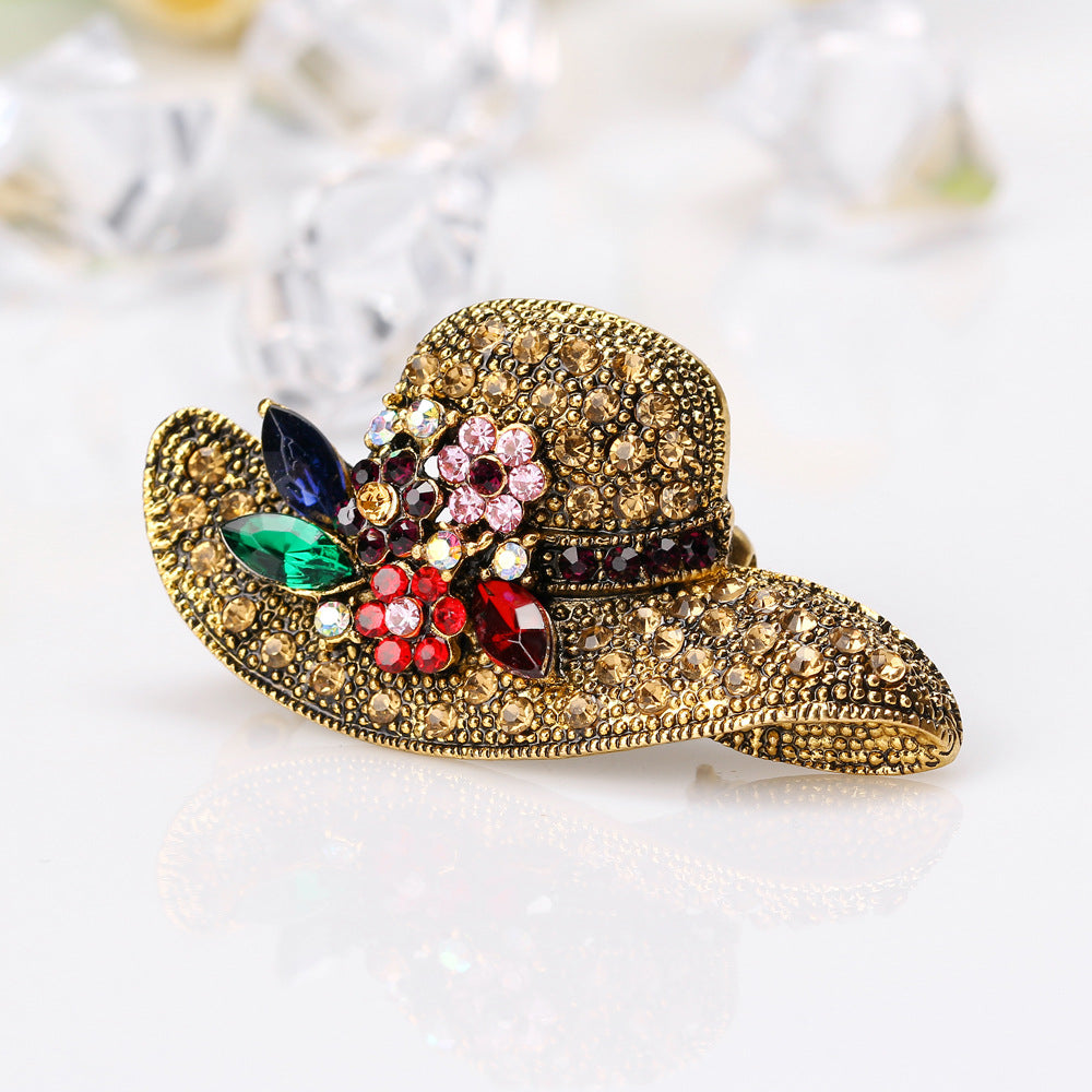 Hat Rhinestone Brooch PA3332