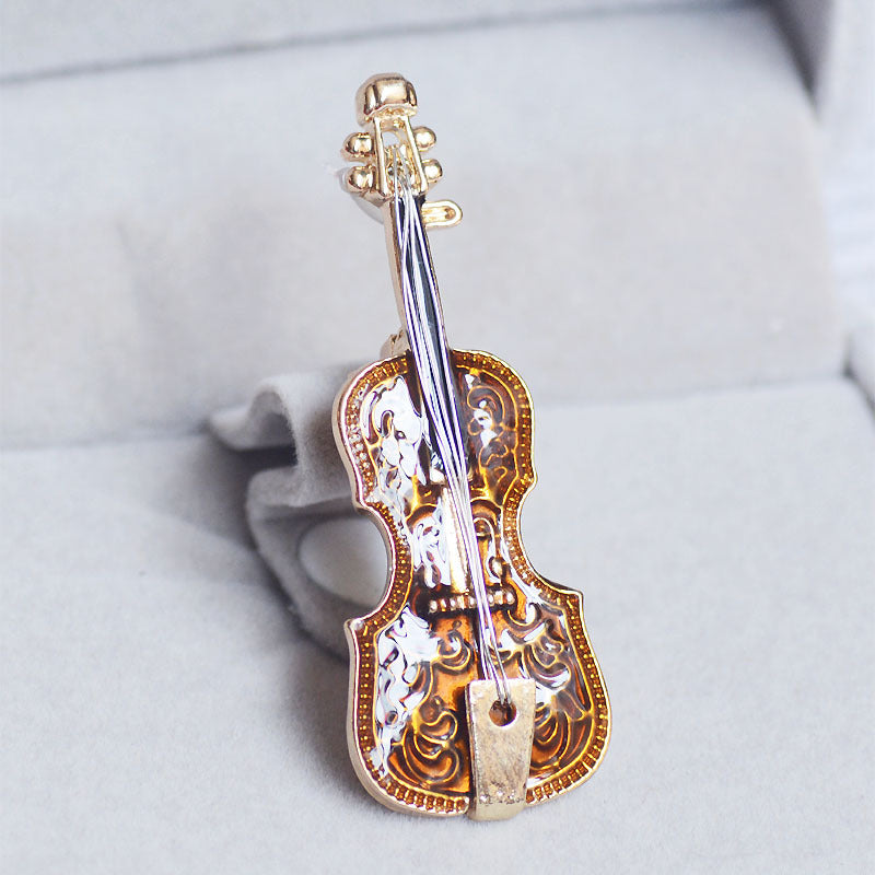 Guitar Rhinestone Brooch PA3412