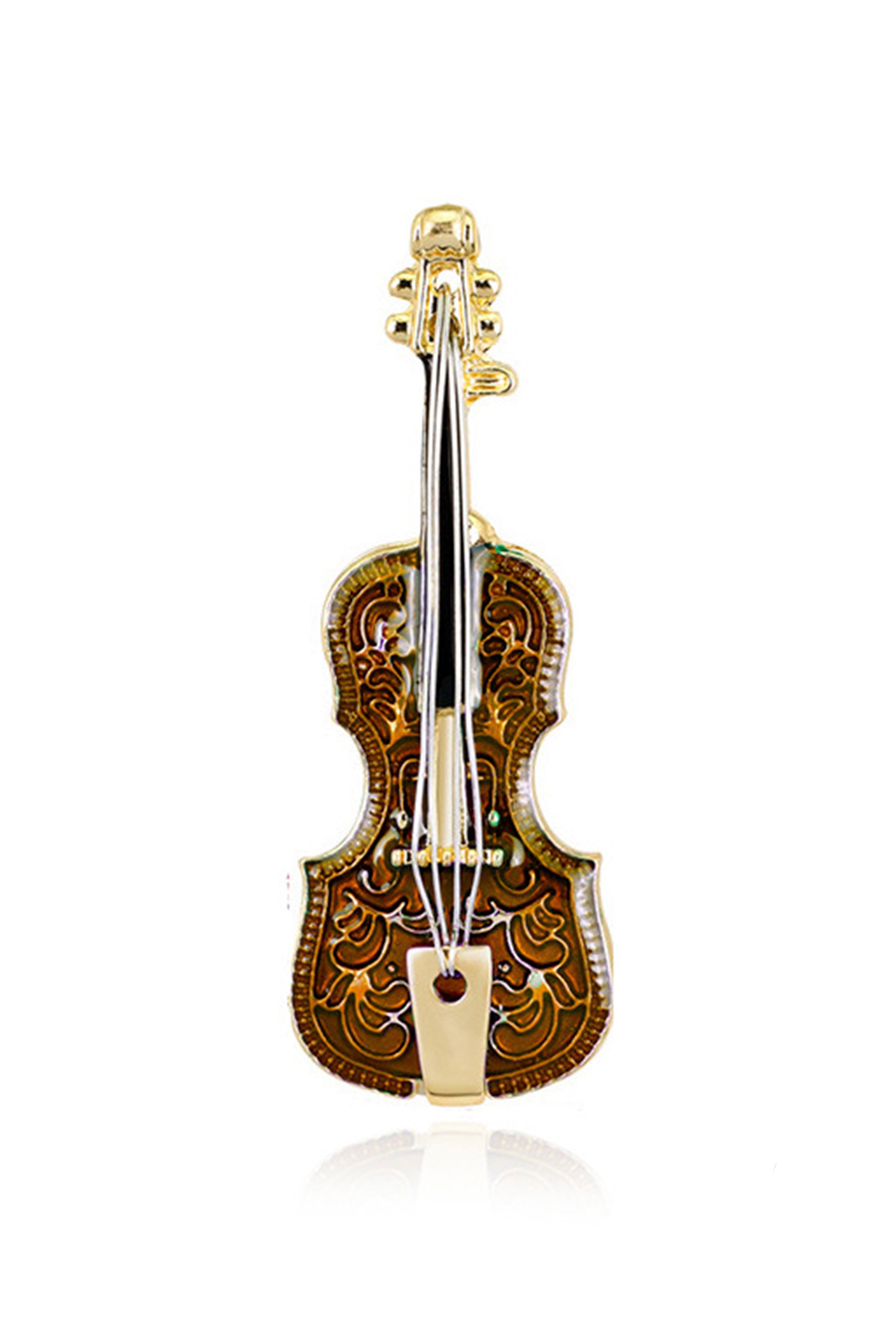 Guitar Rhinestone Brooch PA3412