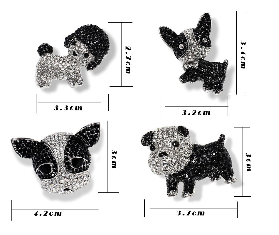 Puppy Rhinestone Brooch PA3424