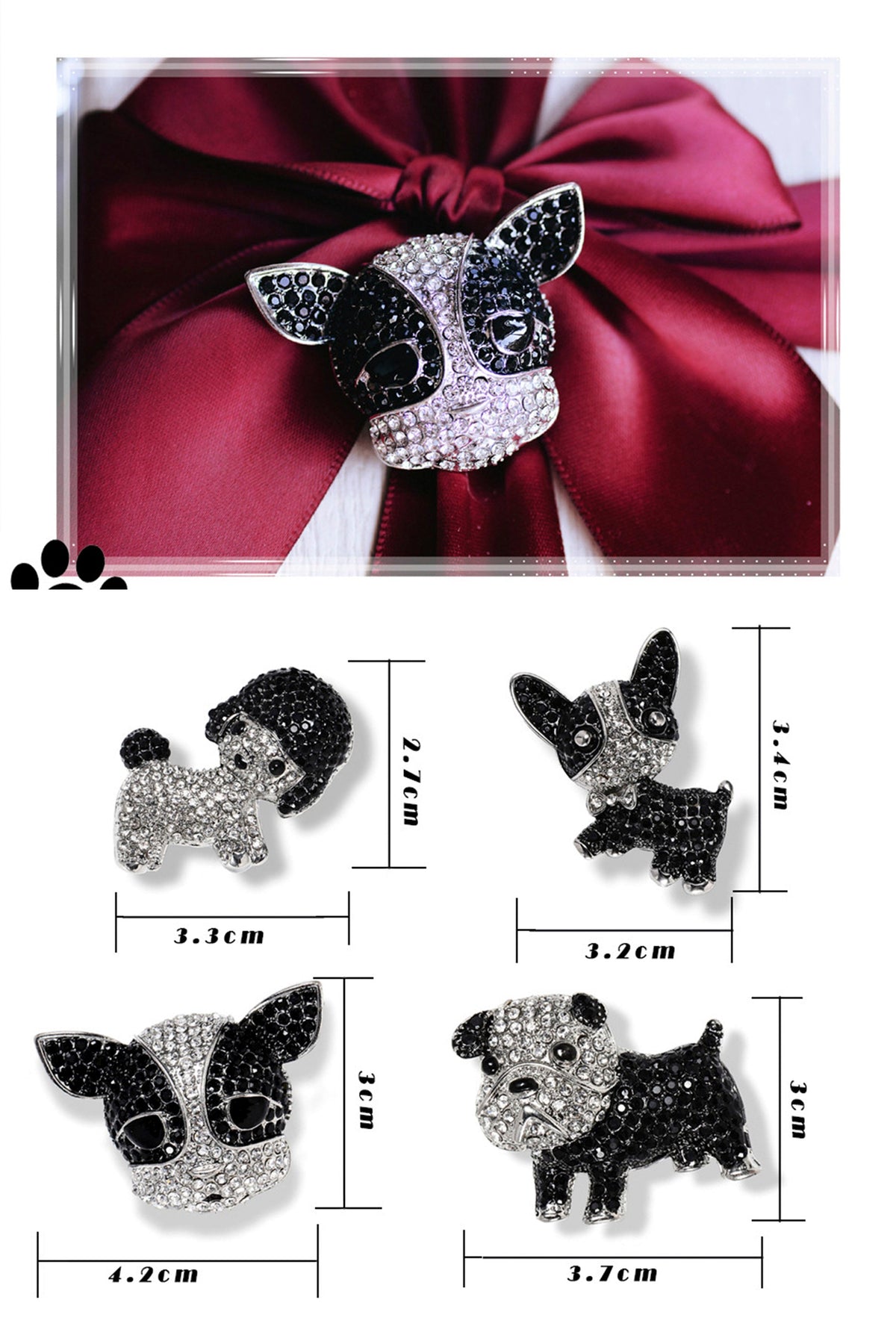 Alloy Crystal Puppy Brooch PA3425