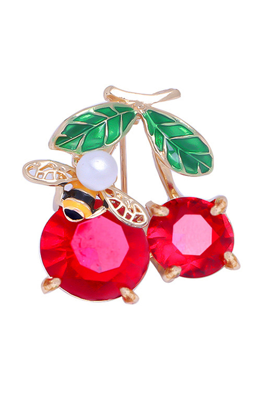 Cherry Rhinestone Brooch PA3465