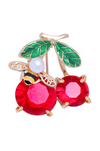 Cherry Rhinestone Brooch PA3465