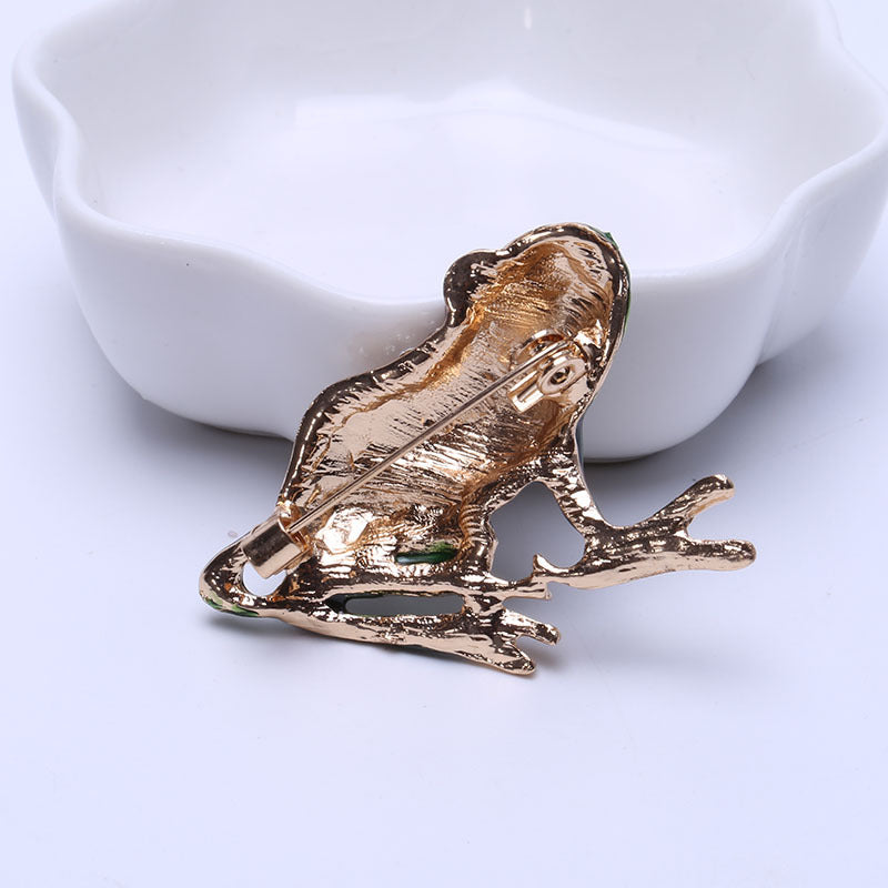 Frog Rhinestone Alloy Brooch PA3486