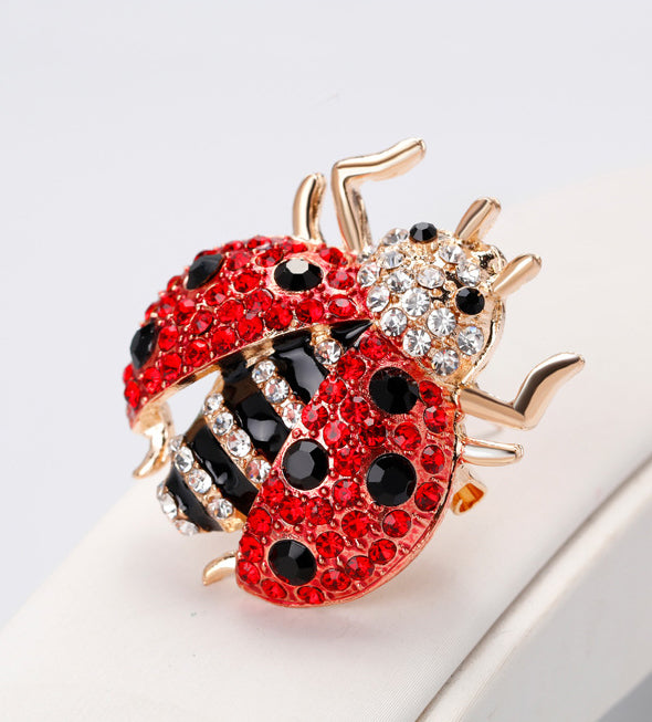 Ladybug Alloy Rhinestone Brooch PA3585
