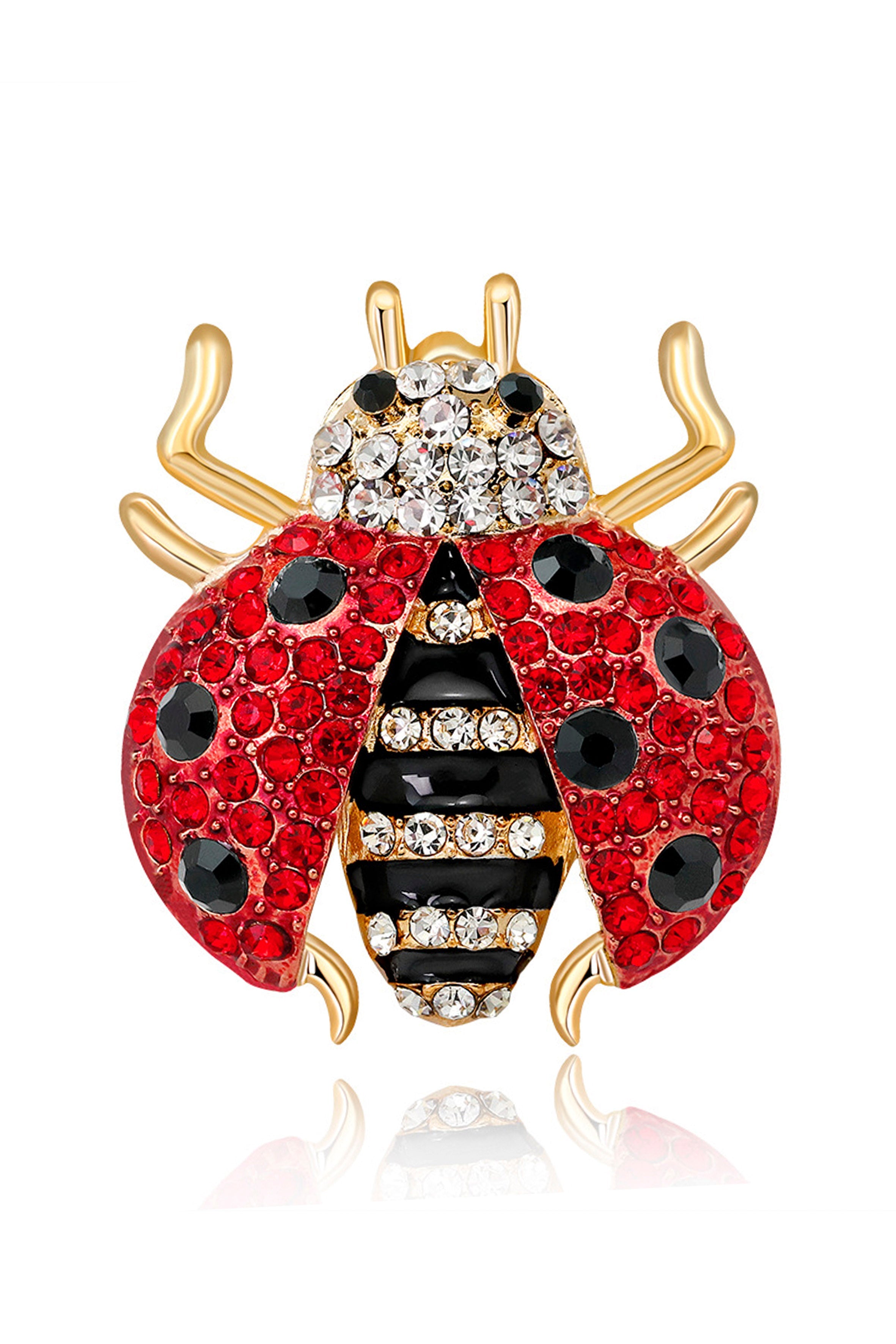 Ladybug Alloy Rhinestone Brooch PA3585