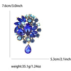 Vintage Rhinestone Flower Teardrop Brooch PA3605
