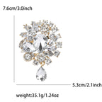 Vintage Rhinestone Flower Teardrop Brooch PA3605