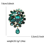 Vintage Rhinestone Flower Teardrop Brooch PA3605
