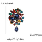 Vintage Rhinestone Flower Teardrop Brooch PA3605