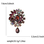 Vintage Rhinestone Flower Teardrop Brooch PA3605