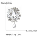 Vintage Rhinestone Flower Teardrop Brooch PA3605