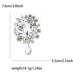 Vintage Rhinestone Flower Teardrop Brooch PA3605