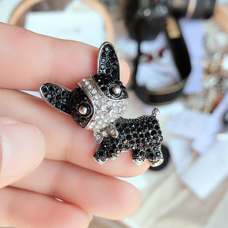 Alloy Crystal Puppy Brooch   PA3609