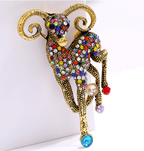 Goat Crystal Alloy Brooch PA3640