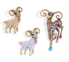 Goat Crystal Alloy Brooch PA3640
