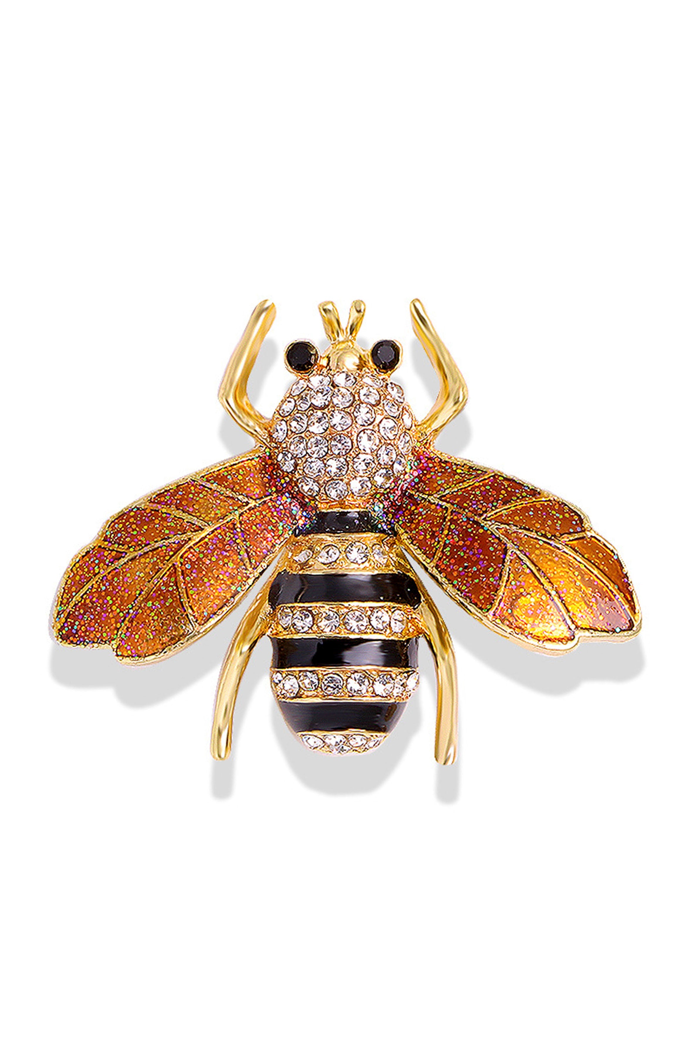 Bee Rhinestone Insects Brooch PA3641