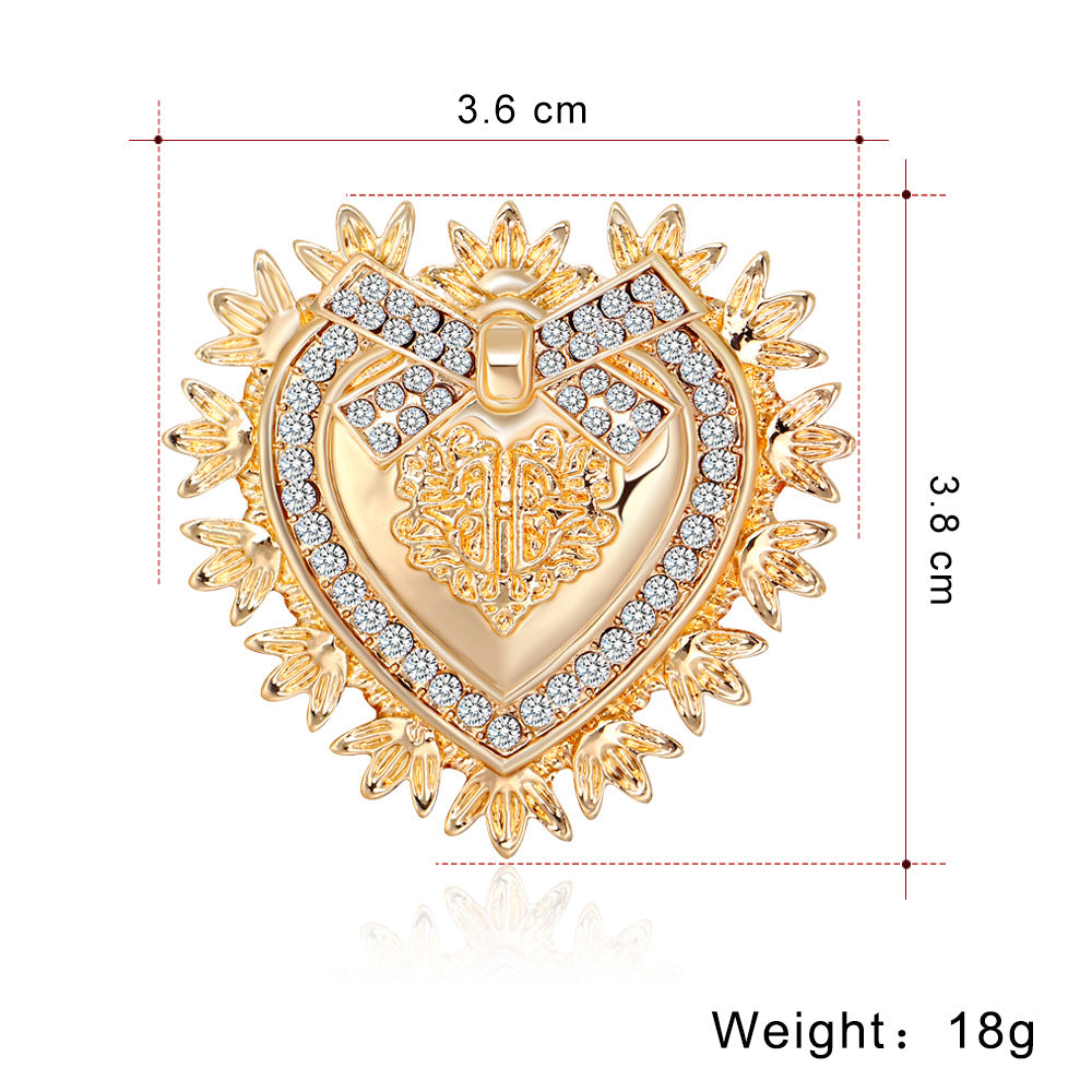 Heart Rhinestone Brooch PA3657