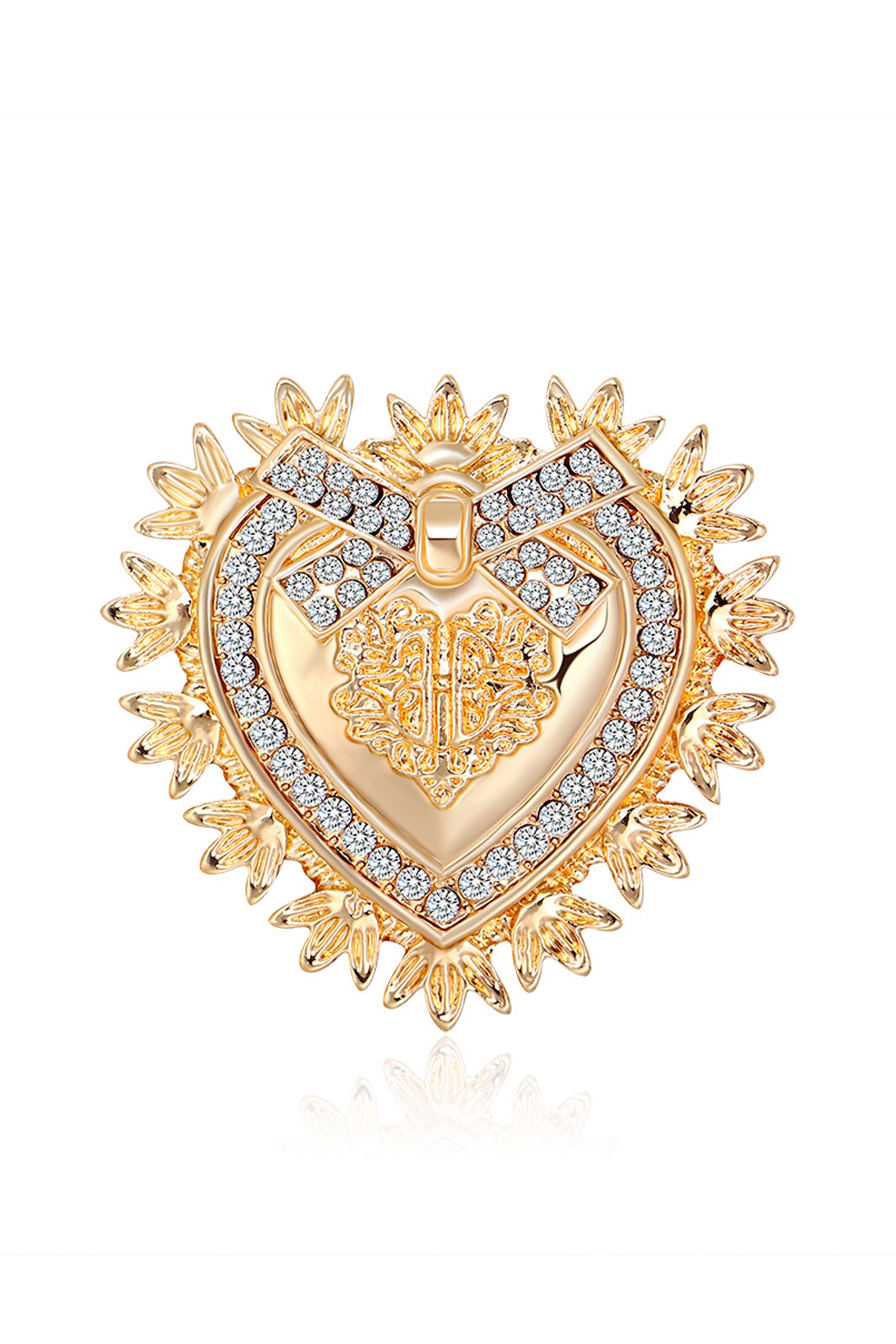 Heart Rhinestone Brooch PA3657