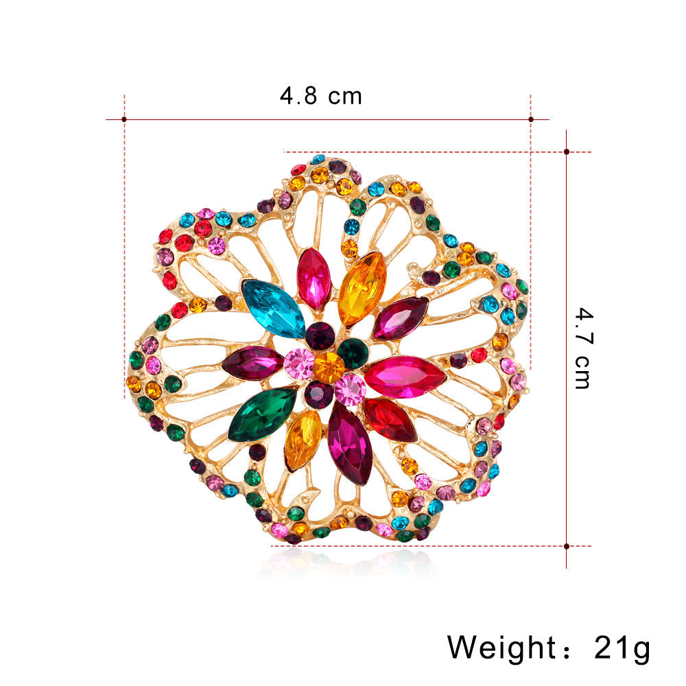 Flower Rhinestone Brooch PA3659