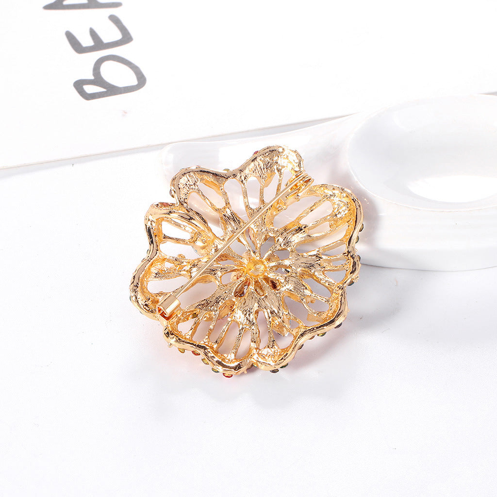 Flower Rhinestone Brooch PA3659