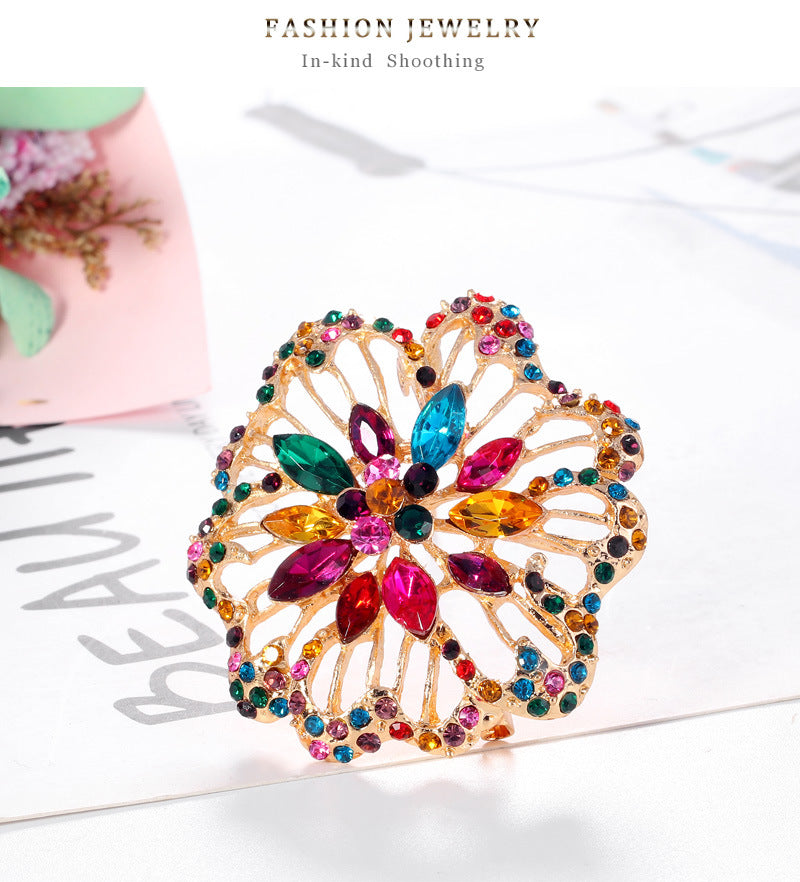 Flower Rhinestone Brooch PA3659