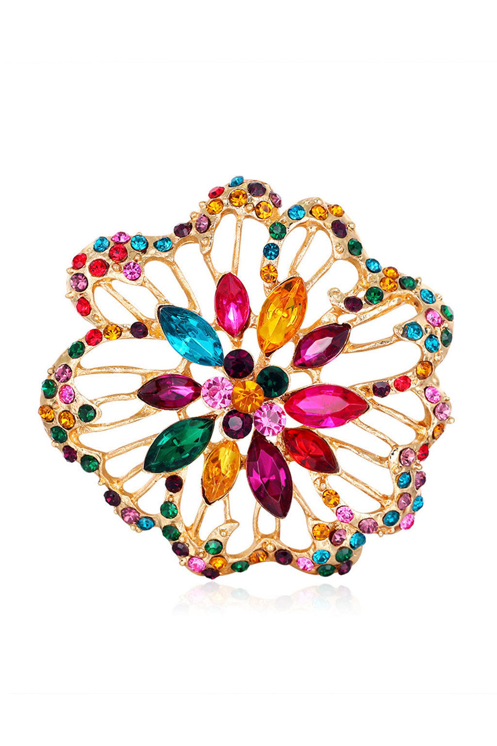 Flower Rhinestone Brooch PA3659