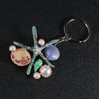 Alloy Rhinestone Starfish Shell Brooch PA3667