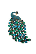 Peacock Rhinestone Brooch PA3689