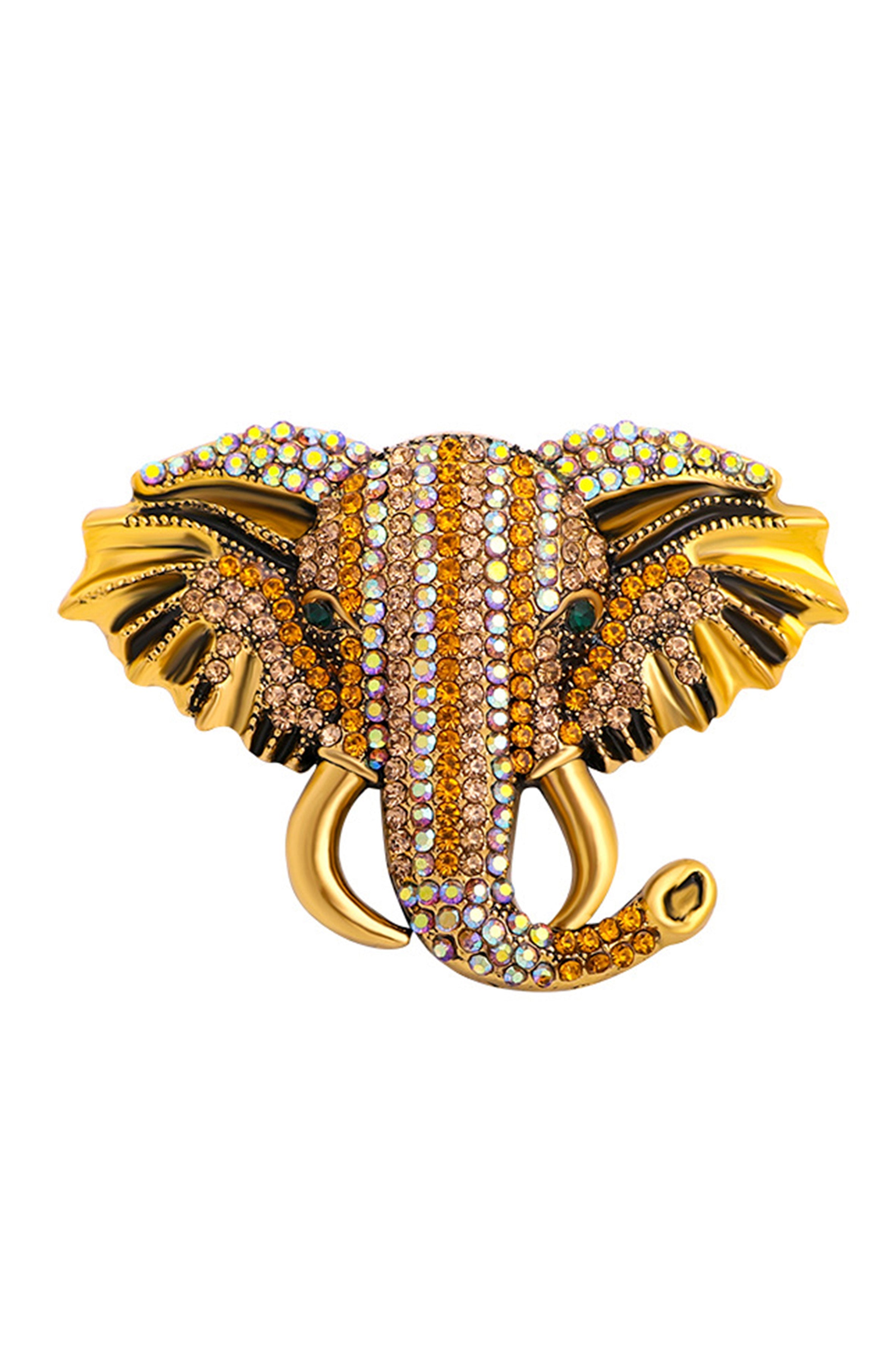 Elephant Head Rhinestone Brooch PA3695