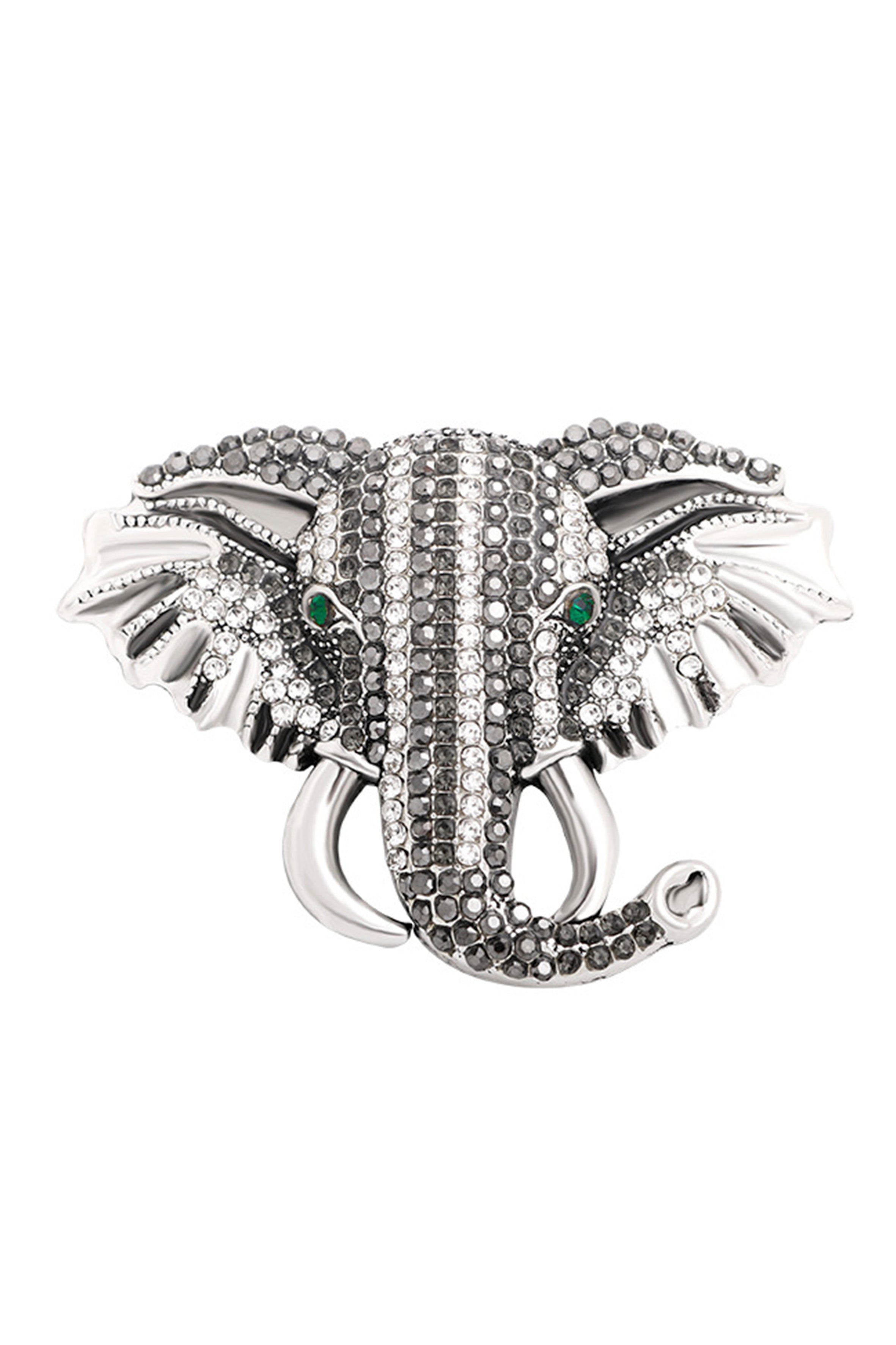 Elephant Head Rhinestone Brooch PA3695